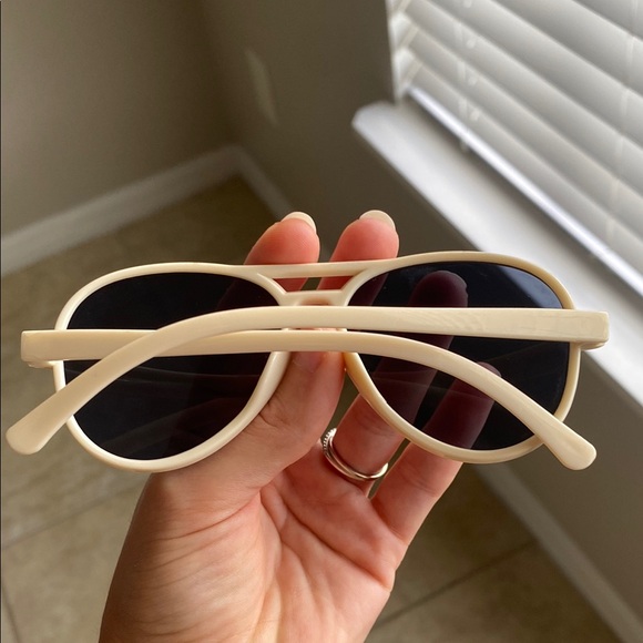 Cream Aviator Sunglasses - Picture 3 of 3